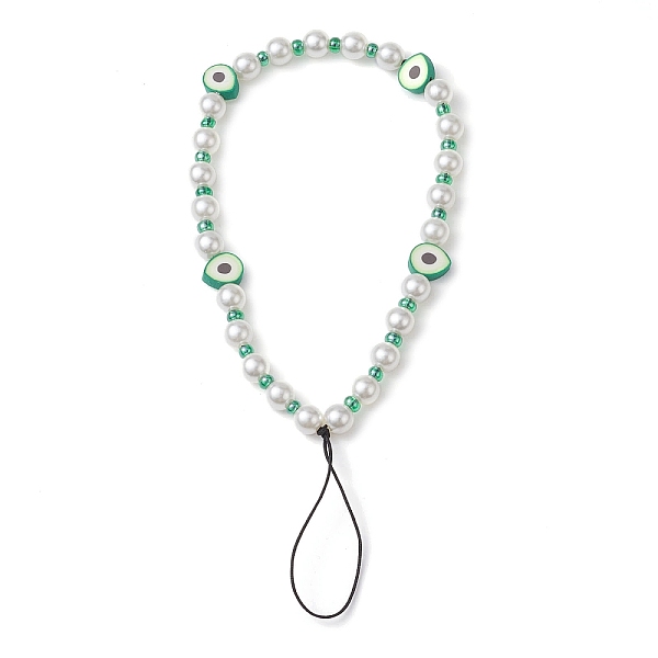 

PandaHall Fruits Polymer Clay & Imitated Pearl & Glass Beaded Mobile Straps, Braided Nylon Thread Mobile Accessories Decoration, Avocado..., Green