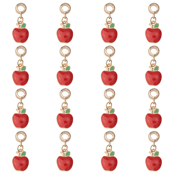 16Pcs Golden Plated Alloy European Dangle Charms