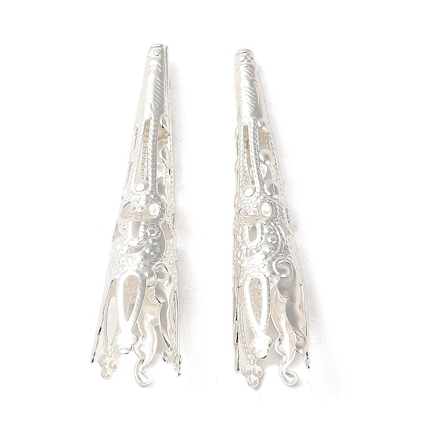 

PandaHall Brass Bead Cones, 925 Sterling Silver Plated, 40.5x8.5mm, Hole: 1.2mm Brass