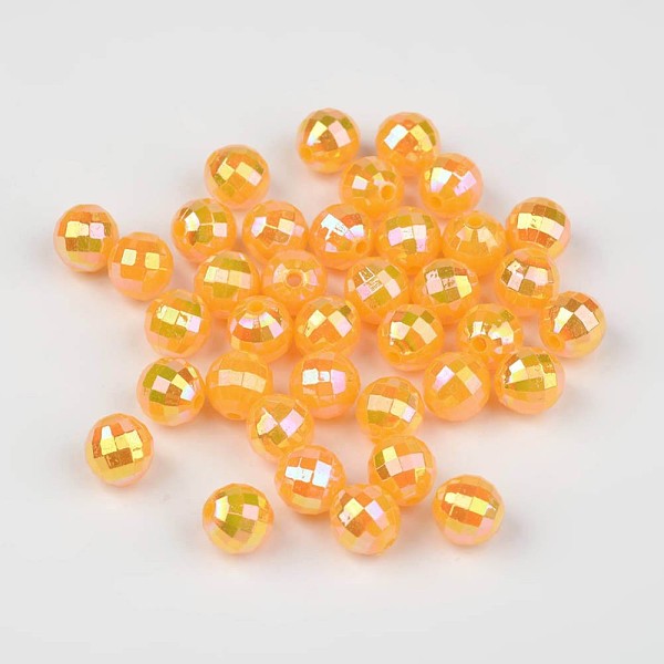 

PandaHall Faceted Colorful Eco-Friendly Poly Styrene Acrylic Round Beads, AB Color, Gold, 8mm, Hole: 1.5mm, about 2000pcs/500g Acrylic Round...