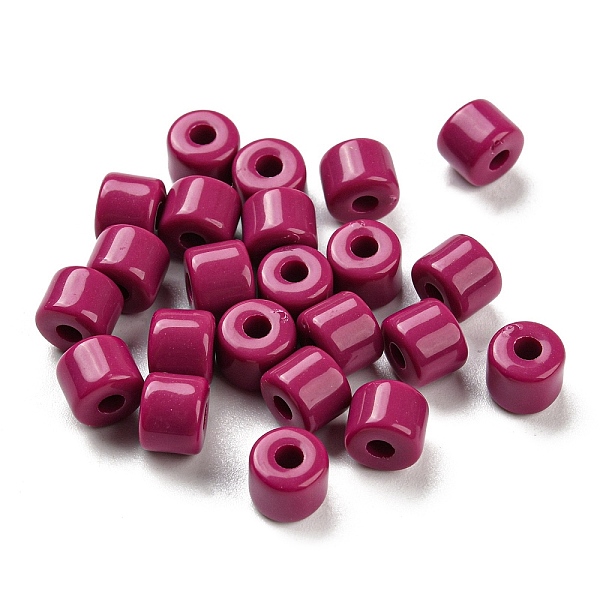 

PandaHall Opaque Acrylic Beads, Column, Medium Violet Red, 6.5x5mm, Hole: 2mm, about 3000pcs/500g Acrylic Column