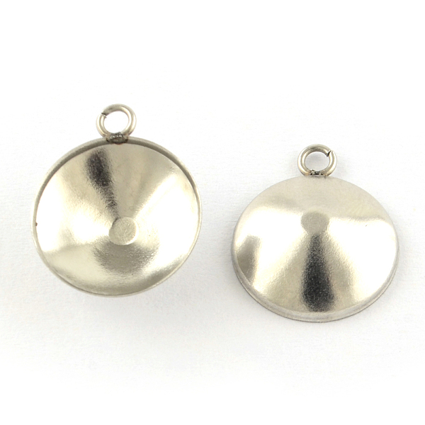 

PandaHall 201 Stainless Steel Charms Pointed Back Rhinestone Settings, Cone, Stainless Steel Color, Fit for 12mm Rhinestone, 15x12.5x4mm...