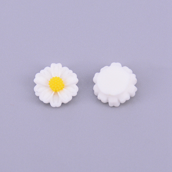 

PandaHall Resin Cabochons, DIY Accessories, Daisy Flower, White, 10x4mm Resin Flower White