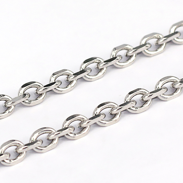 

PandaHall 304 Stainless Steel Cable Chains, Diamond Cut Chains, Unwelded, Faceted, Oval, Stainless Steel Color, 1.2mm, Link: 4.5x1.2x5.6mm...