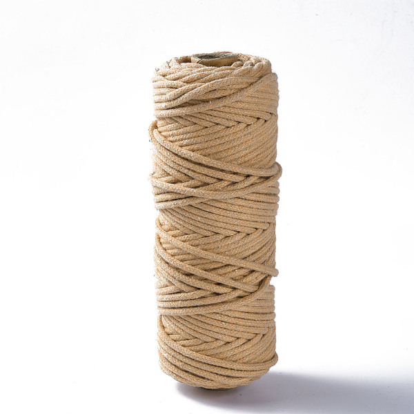 

PandaHall Cotton String Threads, Macrame Cord, Decorative String Threads, for DIY Crafts, Gift Wrapping and Jewelry Making, BurlyWood, 3mm..., Orange