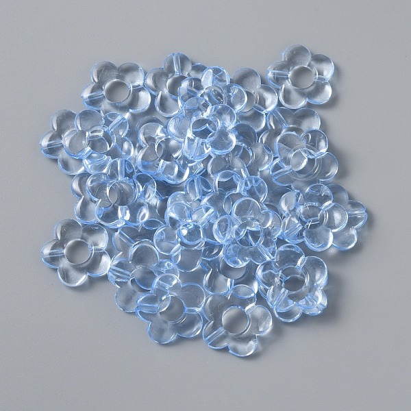 

PandaHall Transparent Acrylic Bead Frames, Flower, Light Sky Blue, 19x19x4mm, Hole: 1.2mm, Inner Diameter: 7mm, about 1280pcs/1000g Acrylic...