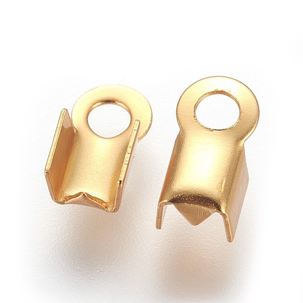 

PandaHall 304 Stainless Steel Folding Crimp Ends, Fold Over Crimp Cord Ends, Golden, 8x4mm, Hole: 2mm, Inner Diameter: 3mm 304 Stainless...