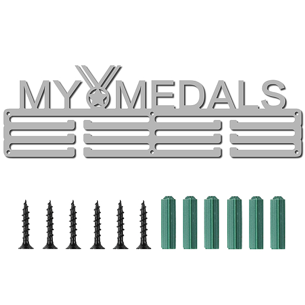 

PandaHall CREATCABIN My Medals Holder Sport Hanger Display Stand Wall Mount Decor Medal Holders for Sports Home Badge 3 Rung Medalist..., Silver