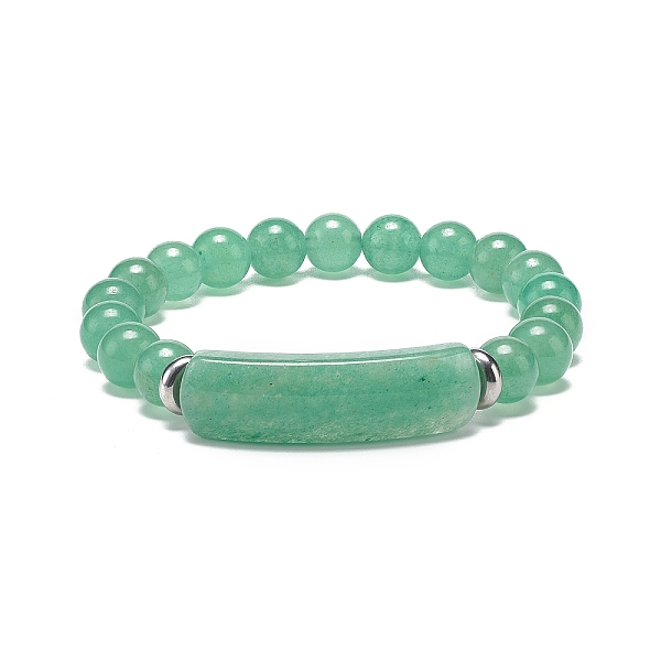 

PandaHall Natural Green Aventurine Beaded Stretch Bracelet, Gemstone Jewelry for Men Women, Rectangle Bar Charm Bracelets, Inner Diameter...