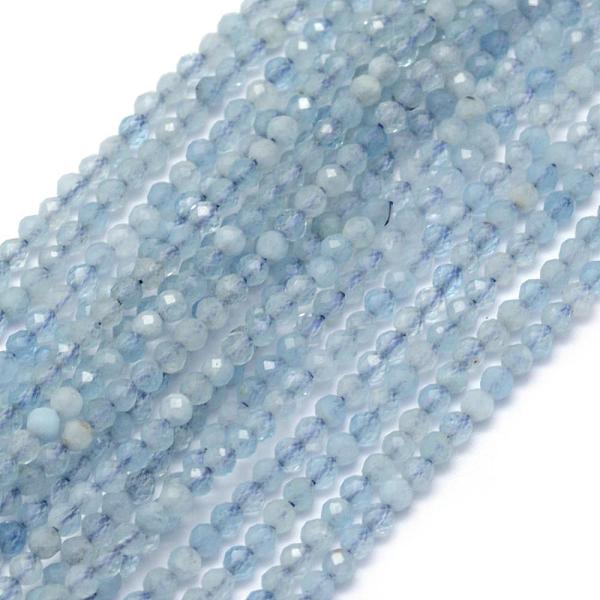 

PandaHall Natural Aquamarine Beads Strands, Round, Grade A, Faceted, 2mm, Hole: 0.5mm, about 150pcs/strand, 15.35 inch(39cm) Aquamarine..., Green