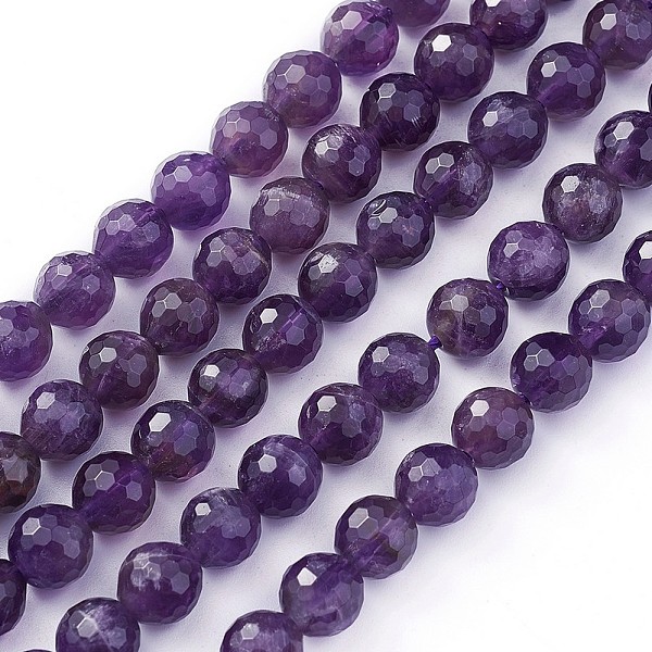 

PandaHall Gemstone Strands, Faceted(128 Facets) Round, Amethyst, Bead: about 8mm in diameter, hole: 0.8mm, 15 inch, 48pcs/strand Amethyst..., Purple