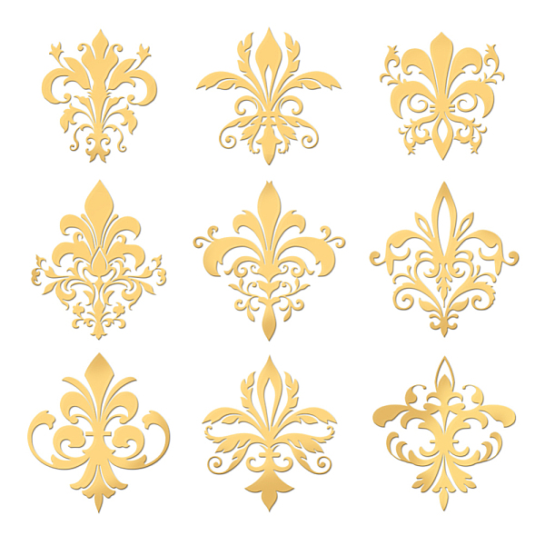 

PandaHall Nickel Decoration Stickers, Metal Resin Filler, Epoxy Resin & UV Resin Craft Filling Material, Golden, Floral, 40x40mm, 9pcs/set...