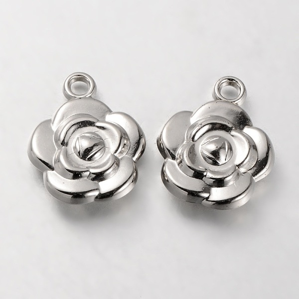 

PandaHall CCB Plastic Flower Pendants, Platinum, 27x21x7mm, Hole: 3mm Plastic Flower
