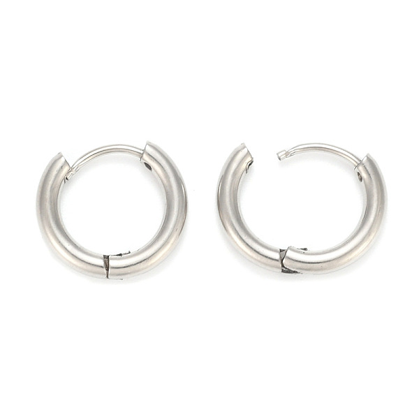 

PandaHall 202 Stainless Steel Huggie Hoop Earrings, Hypoallergenic Earrings, with 316 Surgical Stainless Steel Pin, Ring, Stainless Steel...
