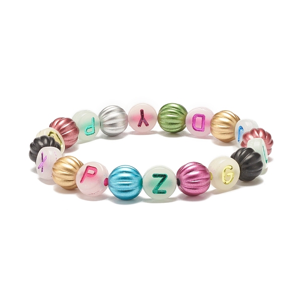 

PandaHall Luminous Acrylic Letter Beaded Stretch Bracelet for Women, Colorful, Inner Diameter: 2-1/8 inch(5.4cm) Acrylic Letter