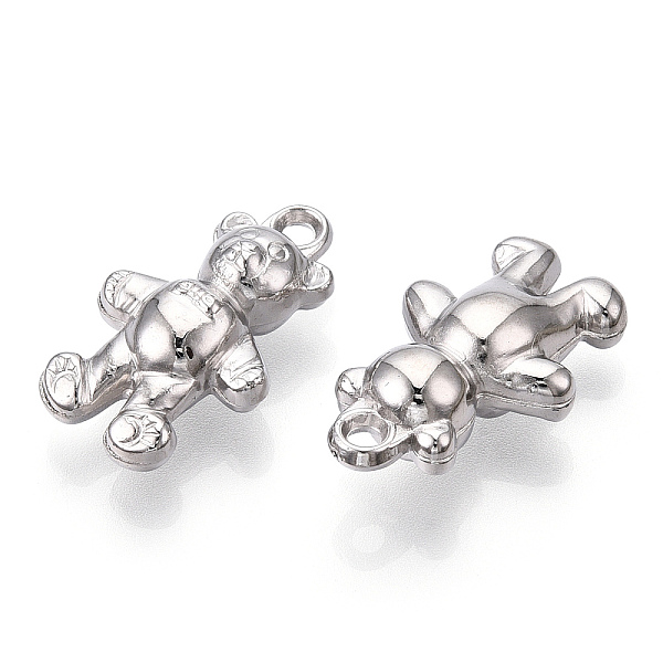 

PandaHall CCB Plastic Pendants, Bear, Nickel Color, about 26mm long, 15mm wide, 8mm thick, hole: 2mm Plastic Bear