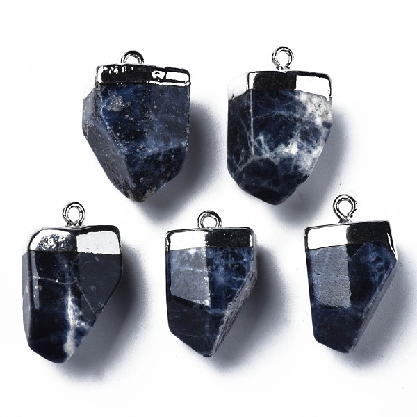 

PandaHall Natural Sodalite Pendants, with Platinum Brass Findings, Rack Plating, Faceted Cone, 24~26x17.5~19x16~19.5mm, Hole: 2mm Sodalite...