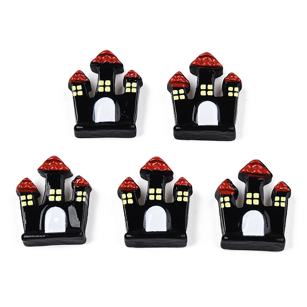 

PandaHall Halloween Opaque Resin Cabochons, Castle, Black, 19.5x16x6mm Resin Castle Black