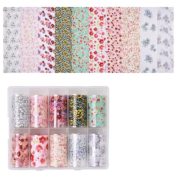 

PandaHall Nail Art Transfer Stickers, Nail Decals, DIY Nail Tips Decoration for Women, Flower Pattern, Mixed Color, 40mm, anout 1m/roll..., Multicolor