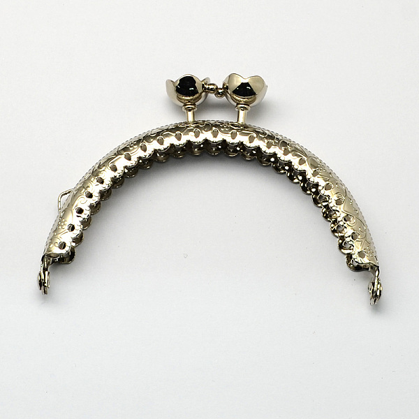 

PandaHall Iron Purse Frames, Bag Handle, Platinum, 57x85x11mm, Tray: 9mm Iron