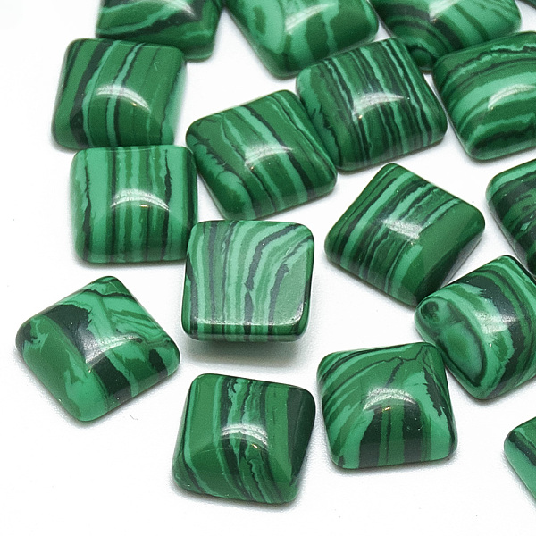 

PandaHall Synthetic Malachite Cabochons, Square, 10x10x5mm Malachite Square