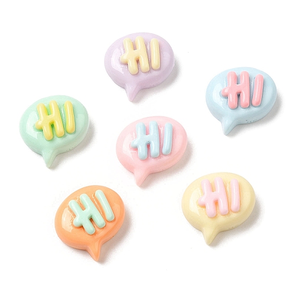 

PandaHall Cartoon Opaque Reisn Cabochons, for Jewelry Making, Mixed Color, Word, 11.5x13x6mm Resin Word Multicolor