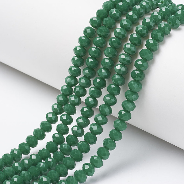 Opaque Solid Color Glass Beads Strands