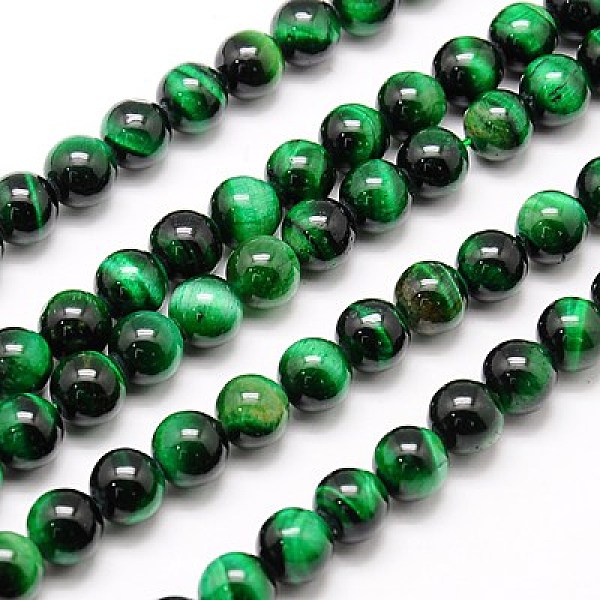 

PandaHall Natural Tiger Eye Beads Strands, Dyed & Heated, Round, Green, 6mm, Hole: 1mm, about 62pcs/strand, 15.75 inch Tiger Eye Round Green