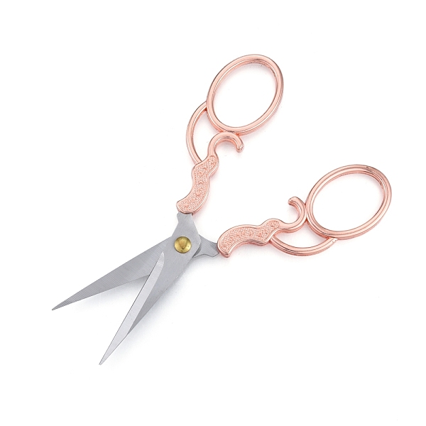 

PandaHall 201 Stainless Steel Scissors, Vintage Retro Scissors, for Craft, Needlework, Rose Gold & Stainless Steel Color, 13x5.15x0.55cm...