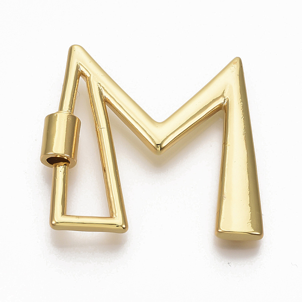 

PandaHall Brass Screw Carabiner Lock Charms, for Necklaces Making, Real 18K Gold Plated, Nickel Free, Letter.M, 29.5x31.5x2.5mm Brass Letter...