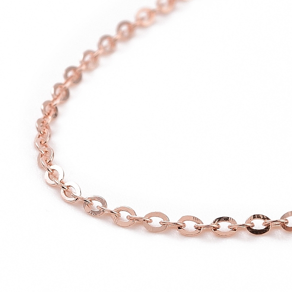 

PandaHall 925 Sterling Silver Beadable Necklaces, Cable Chains Necklace for Women, Rose Gold, 17.72 inch(45cm) Sterling Silver