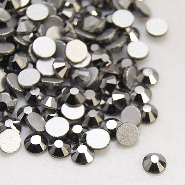 

PandaHall Glass Flat Back Rhinestone, Grade A, Back Plated, Faceted, Half Round, Hematite, SS6, 1.9~2mm, 1440pcs/bag Glass Rhinestone Half..., Black