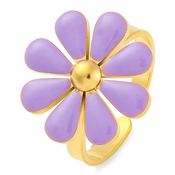 304 Stainless Steel Enamel Stud Rings For Women