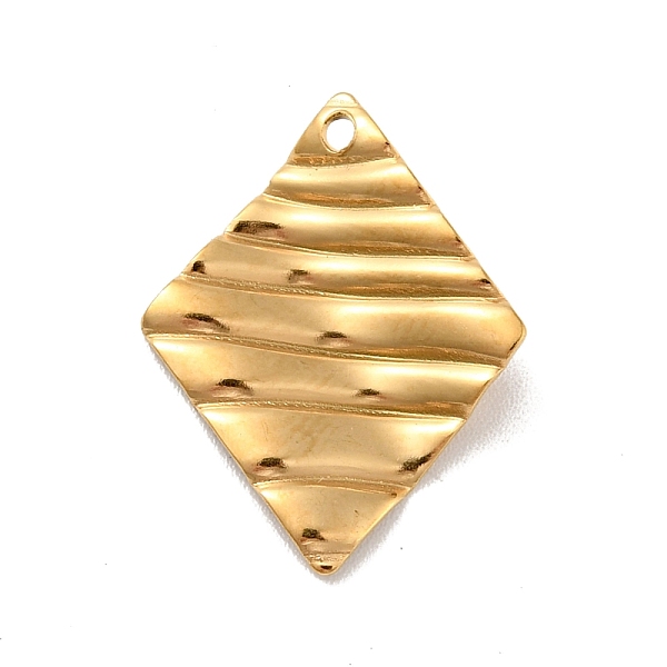 

PandaHall 304 Stainless Steel Pendants, Textured, Rhombus, Golden, 21.5x17x3mm, Hole: 1.4mm 304 Stainless Steel Rhombus