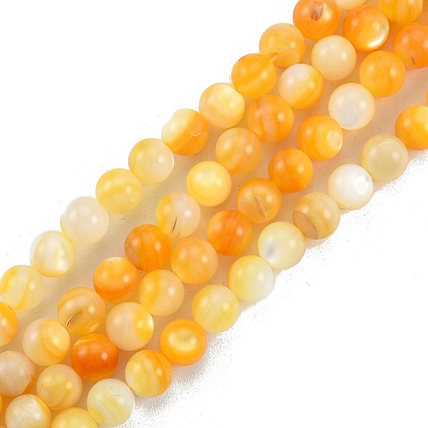 Natural Golden Yellow Shell Beads Strands