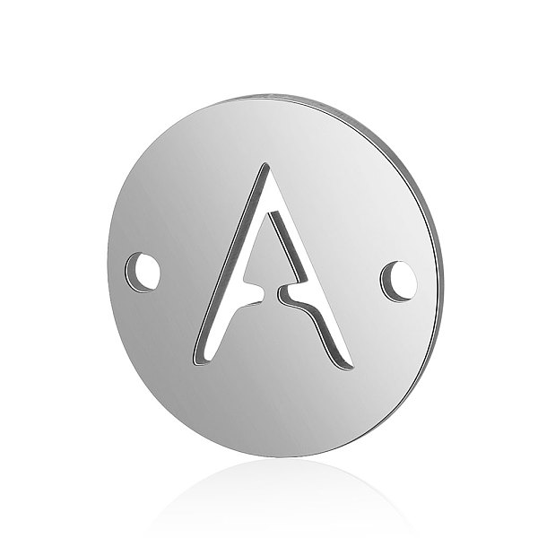 

PandaHall Titanium Steel Links connectors, Flat Round with Letter, Stainless Steel Color, Letter.A, 12x0.8mm, Hole: 0.8mm Titanium Steel...