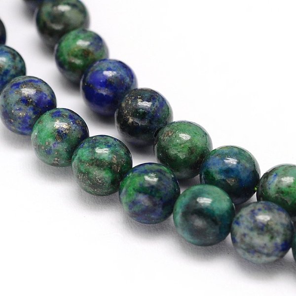 

PandaHall Natural Chrysocolla and Lapis Lazuli Beads Strands, Dyed, Round, 4mm, Hole: 0.8mm, about 95pcs/strand, 15.5 inch Chrysocolla and...
