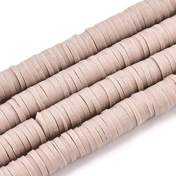 

PandaHall Handmade Polymer Clay Bead Strands, Heishi Beads, Disc/Flat Round, Dark Salmon, 6x0.5~1mm, Hole: 2mm, about 320~447pcs/strand...