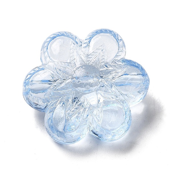 

PandaHall Transparent Acrylic Beads, Dyed, Flower, Light Blue, 26x23x11.5mm, Hole: 1.8mm, about 142pcs/500g Acrylic Flower