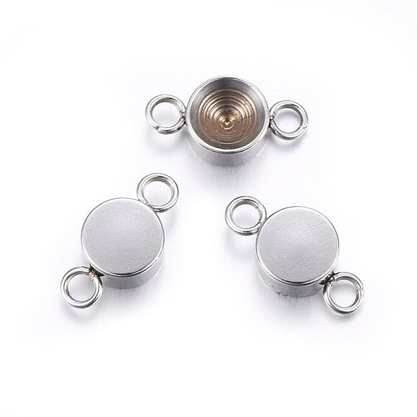 

PandaHall 201 Stainless Steel Cabochon Connector Settings, Flat Round, Stainless Steel Color, Fit For 5.5mm Rhinestone, 12x6x3mm, Hole...