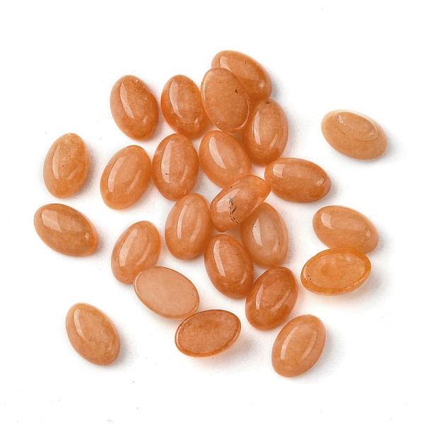 

PandaHall Natural White Jade Cabochons, Oval, Dyed, Sandy Brown, 6x4x2~2.5mm White Jade Oval