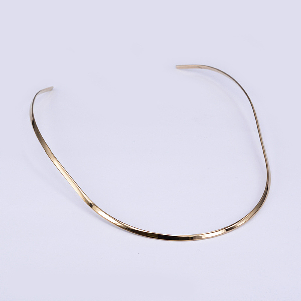 

PandaHall 304 Stainless Steel Choker Necklaces, Rigid Necklaces, Real 18K Gold Plated, 120x6 inch(15cm) 304 Stainless Steel