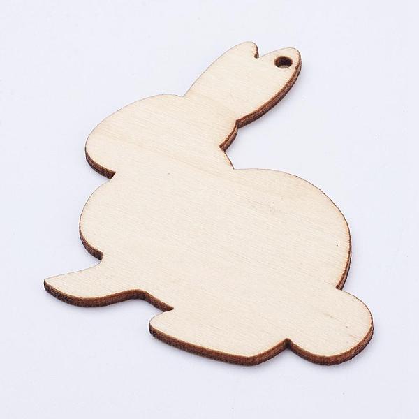 

PandaHall Undyed Wood Blank Tag Big Bunny Pendants, Rabbit, Antique White, 85x78x2.5mm, Hole: 3mm Wood Rabbit Orange