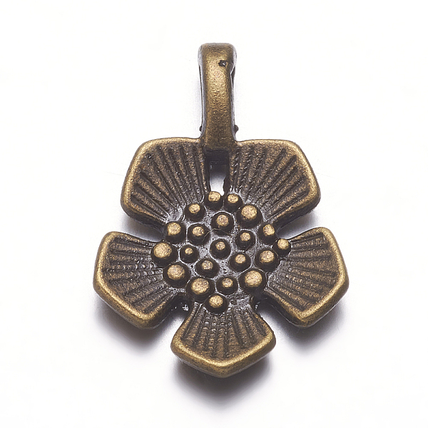 

PandaHall Tibetan Style Alloy Pendants, Lead Free and Cadmium Free, Antique Bronze, Flower, 22x15x2.5mm, Hole: 2x3mm Alloy Flower
