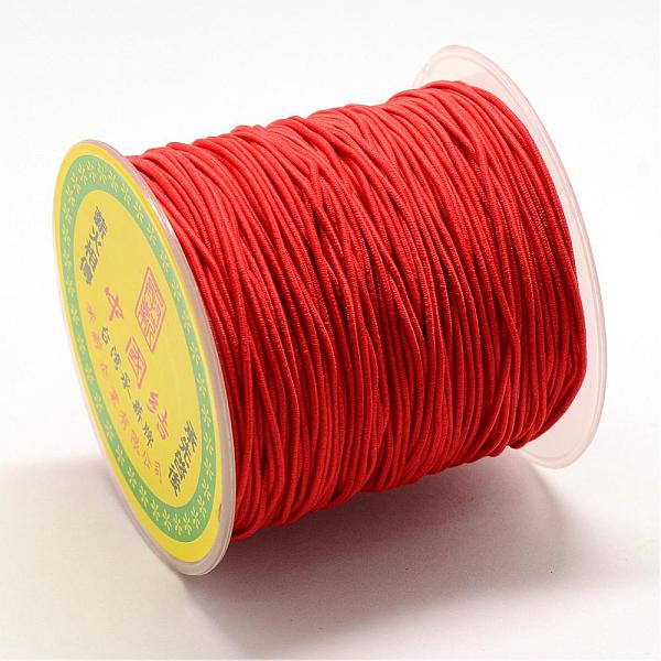 

PandaHall Round Elastic Cord, with Fibre Outside and Rubber Inside, Red, 0.8mm, about 68.89~71.08 yards(63~65m)/roll Elastic Fibre Round Red