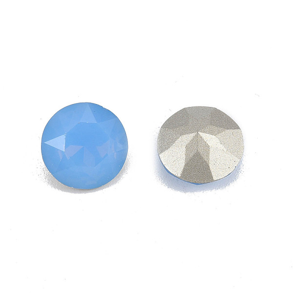 

PandaHall K9 Glass Rhinestone Cabochons, Pointed Back & Back Plated, Faceted, Flat Round, Sapphire, 10x5.5mm Glass Rhinestone Flat Round..., Blue