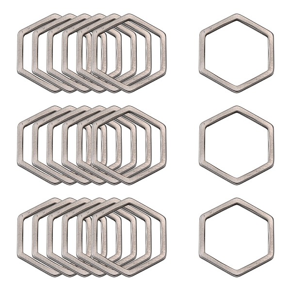 

PandaHall 304 Stainless Steel Linking Ring, Hexagon, Stainless Steel Color, 13.5x12x0.8mm 304 Stainless Steel Hexagon