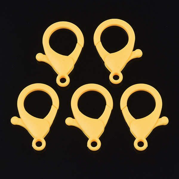 

PandaHall Plastic Lobster Claw Clasps, Yellow, 35x24.5x6mm, Hole: 3mm Plastic Others Yellow