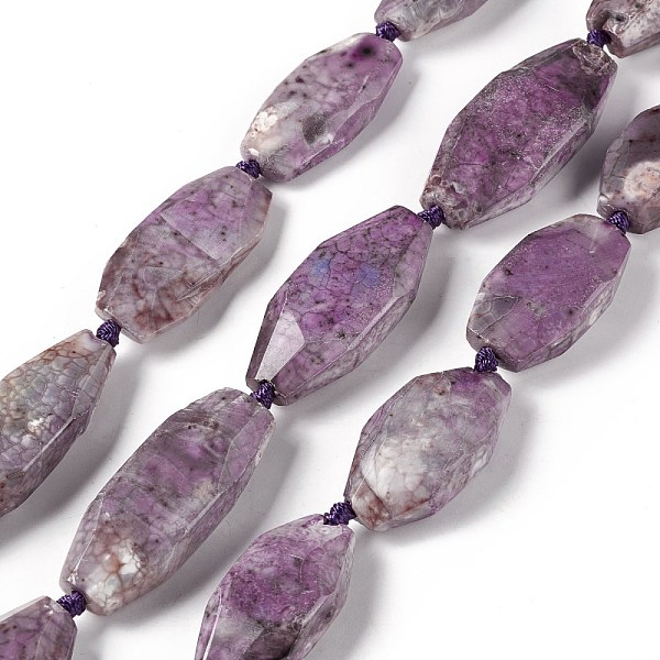 

PandaHall Natural Agate Beads Strands, Dyed, Faceted, Polygon, Medium Orchid, 27~45x16~18x6.5~9mm, Hole: 1.6mm, about 9~14pcs/strand...