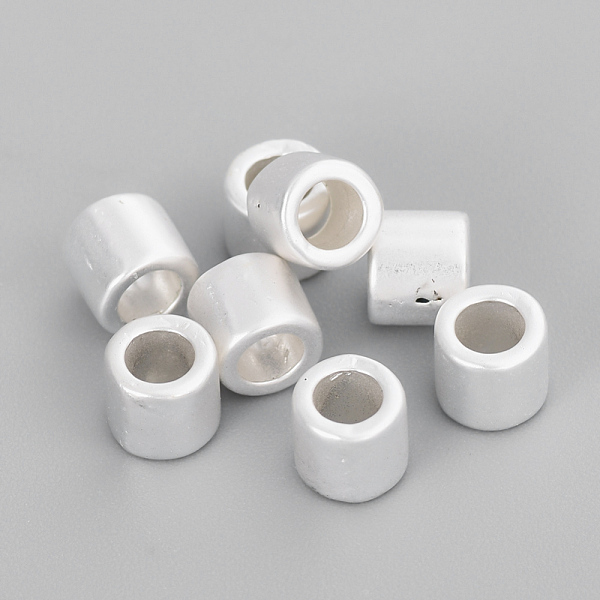 

PandaHall Alloy Spacer Beads, Matte Style, Column, Cadmium Free & Lead Free, 925 Sterling Silver Plated, 5x4.5mm, Hole: 3mm Alloy Column